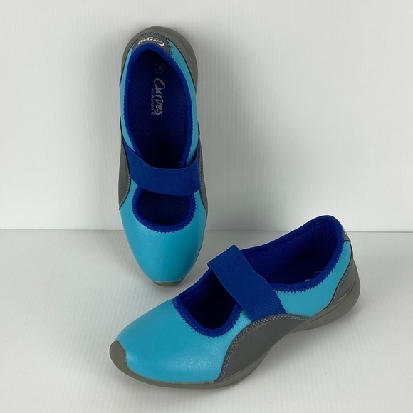 Curves for Women Sz 8 Walking Athletic Toning Blue Mary Janes Shoes - Picture 1 of 10